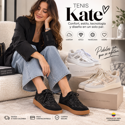 👟 TENIS DAMA KATE💋tenis textil-vegano-suela goma💨🍂